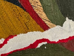 Abstract painting on corrugated cardboard mounted on a wooden panel, late 20th
