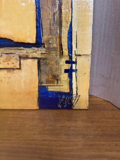 Abstract painting on wood