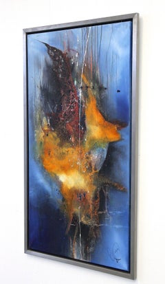 Abstract Painting "Sea War", Acrylic On Canvas by MS, Steel Frame, AT 2021