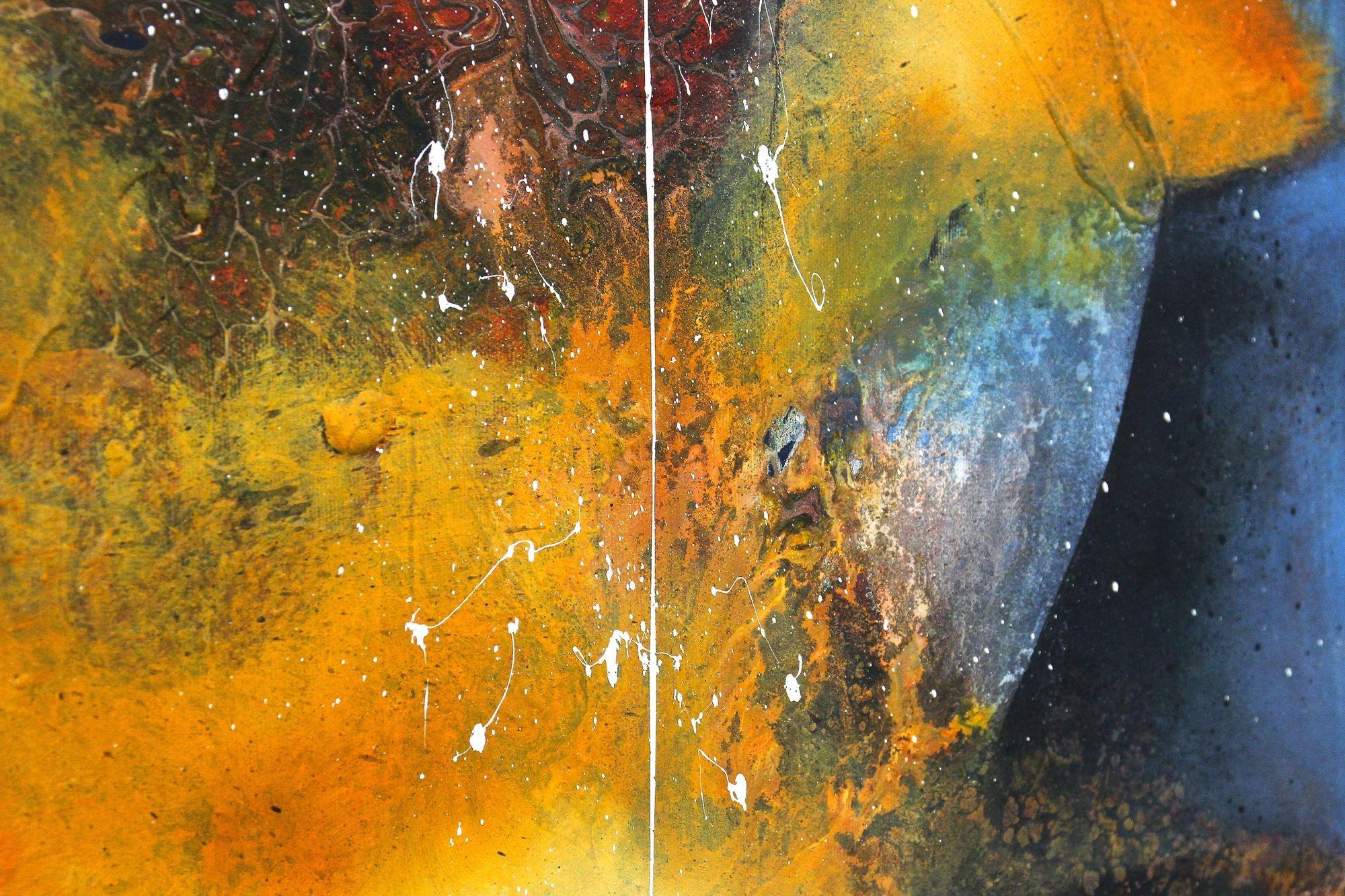 Abstraktes Gemälde „Seekrieg“, Acryl auf Leinwand von MS, Stahlrahmen, AT 2021 im Angebot 2