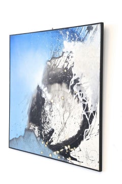Peinture abstraite Snowball Effect, acrylique sur toile, signée par MS, AT 2011