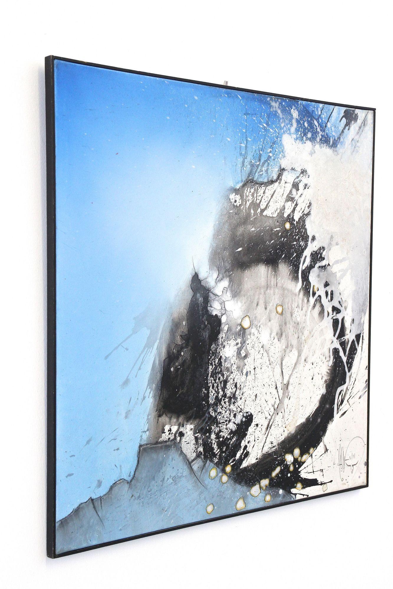 Abstraktes Gemälde „Schnupftabakeffekt“, Acryl auf Leinwand, signiert MS, AT 2011 (Moderne) im Angebot