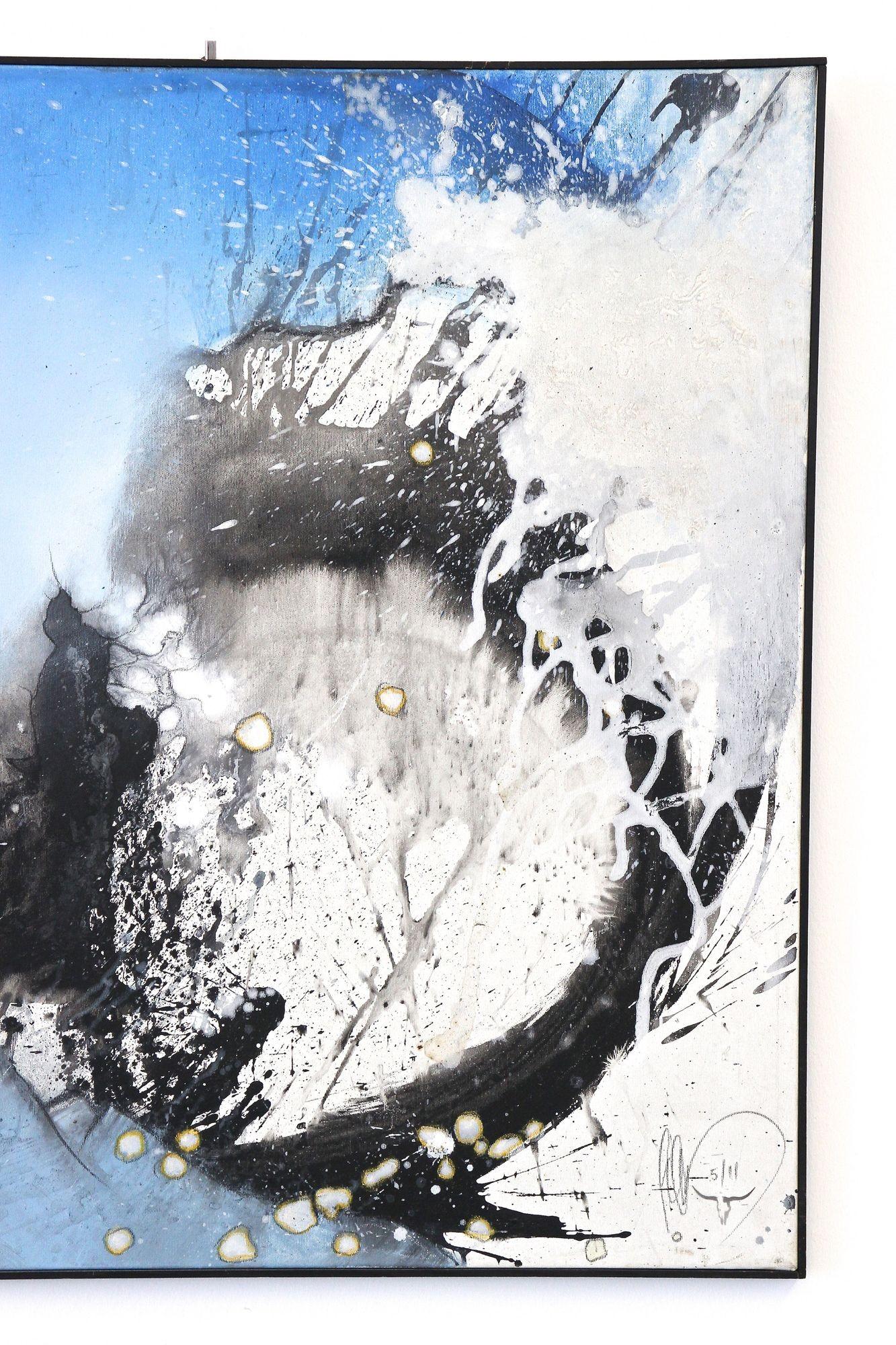 Abstraktes Gemälde „Schnupftabakeffekt“, Acryl auf Leinwand, signiert MS, AT 2011 (21. Jahrhundert und zeitgenössisch) im Angebot
