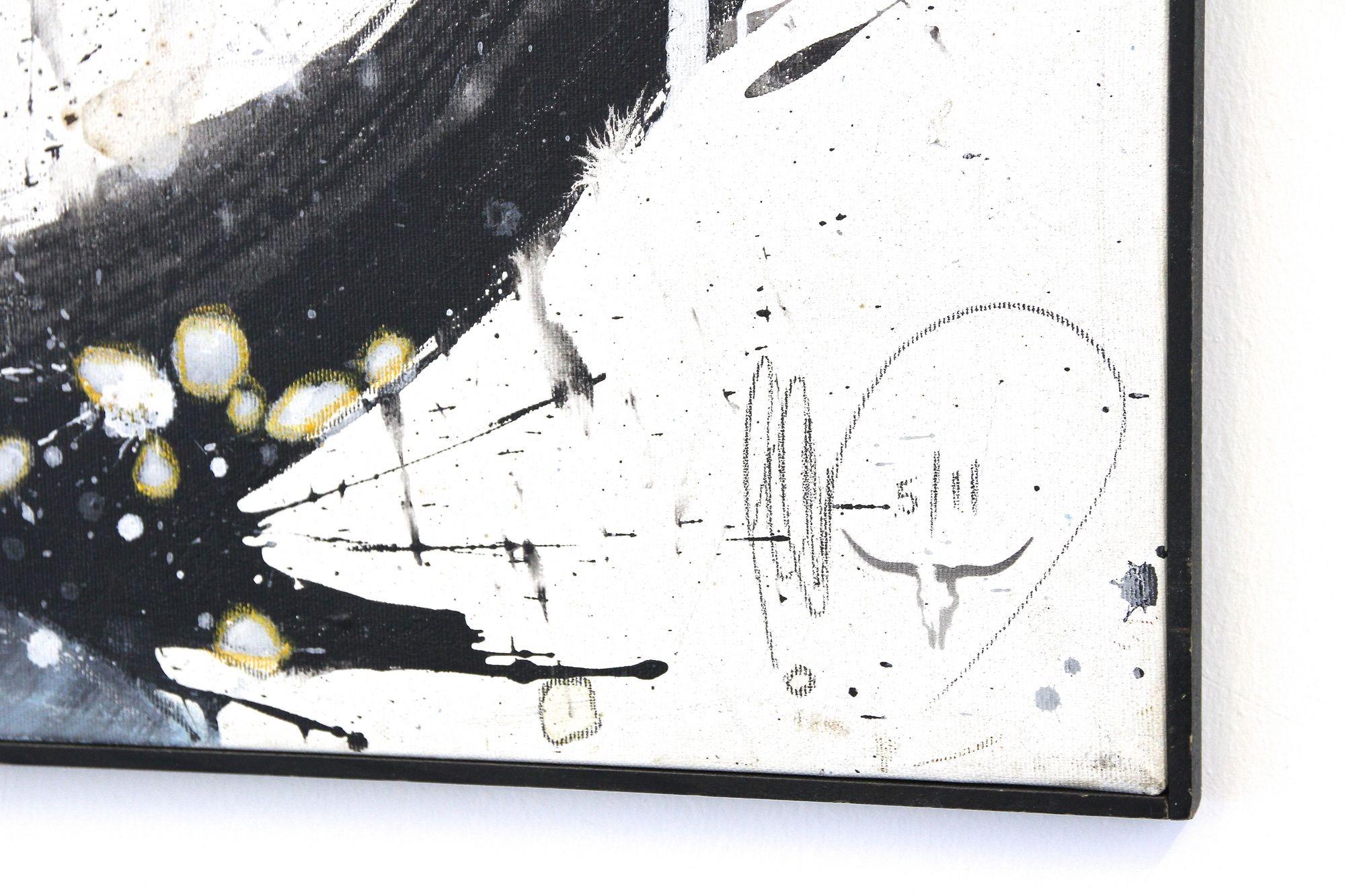 Abstraktes Gemälde „Schnupftabakeffekt“, Acryl auf Leinwand, signiert MS, AT 2011 im Angebot 1