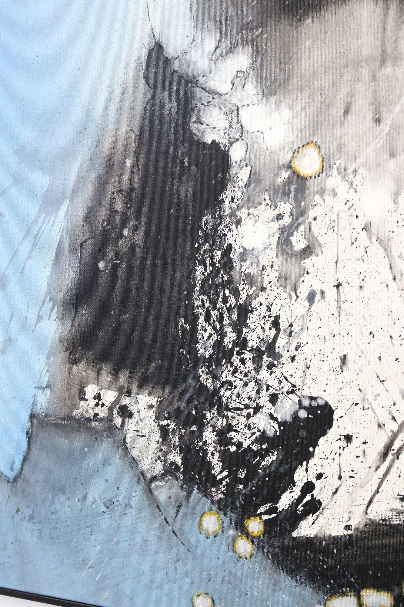 Abstraktes Gemälde „Schnupftabakeffekt“, Acryl auf Leinwand, signiert MS, AT 2011 im Angebot 3