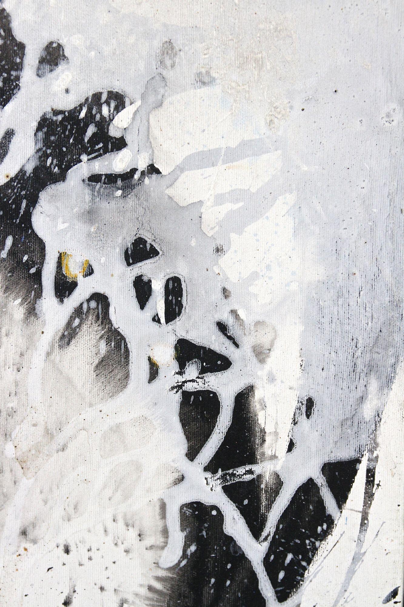 Abstraktes Gemälde „Schnupftabakeffekt“, Acryl auf Leinwand, signiert MS, AT 2011 im Angebot 4