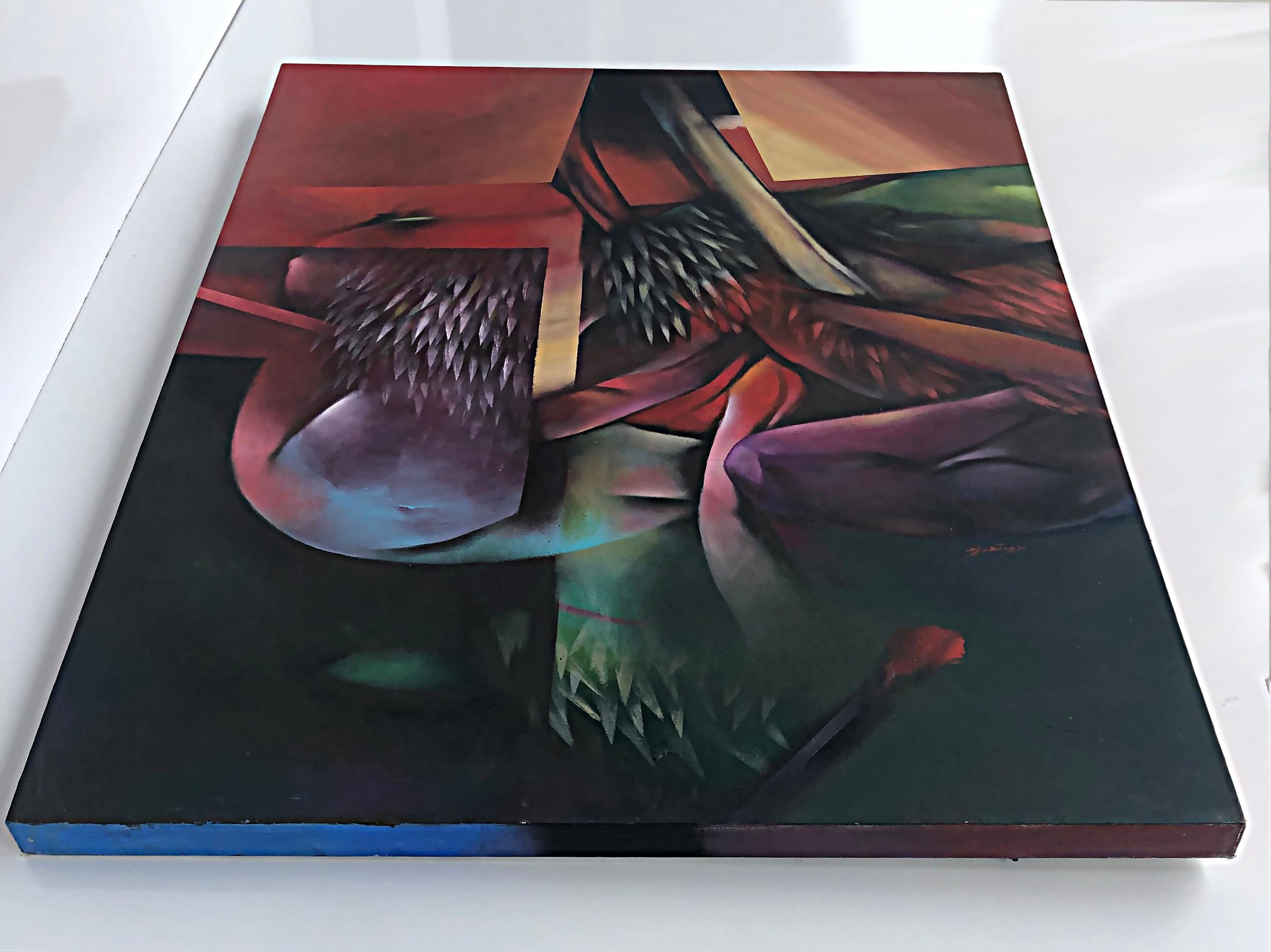 Abstract Painting The Seductions by Pedro Damian, Cuban American Artist, 1997

Offered for sale is an original acrylic abstract painting on canvas by the Cuban-American artist Pedro Damian. The work is from the series titled 