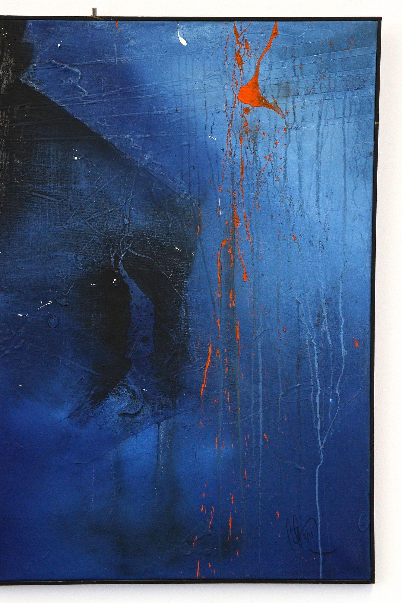 Abstraktes Gemälde „Der Schatten“, Acryl auf Leinwand, signiert von MS, Österreich 2011 (Österreichisch) im Angebot