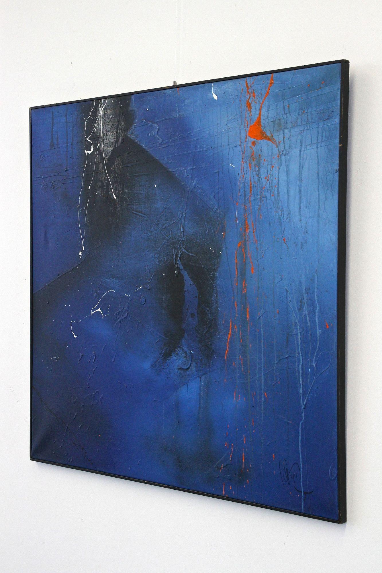 Abstraktes Gemälde „Der Schatten“, Acryl auf Leinwand, signiert von MS, Österreich 2011 (Handbemalt) im Angebot