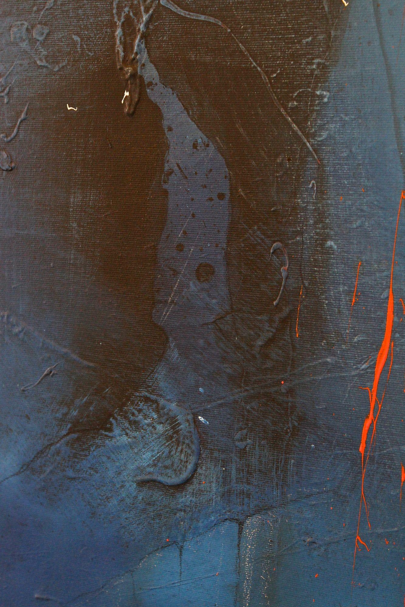 Abstraktes Gemälde „Der Schatten“, Acryl auf Leinwand, signiert von MS, Österreich 2011 im Angebot 1