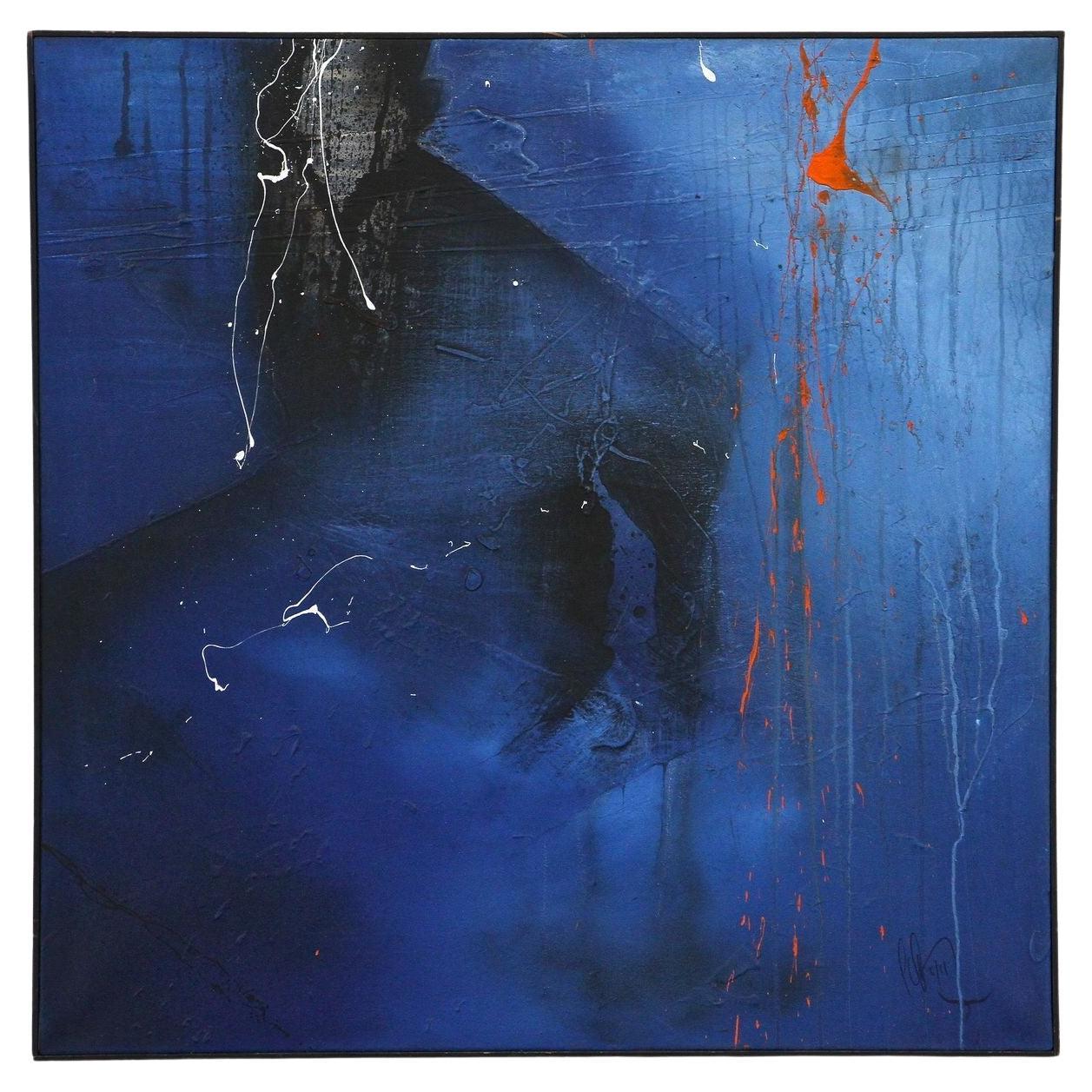 Abstraktes Gemälde „Der Schatten“, Acryl auf Leinwand, signiert von MS, Österreich 2011