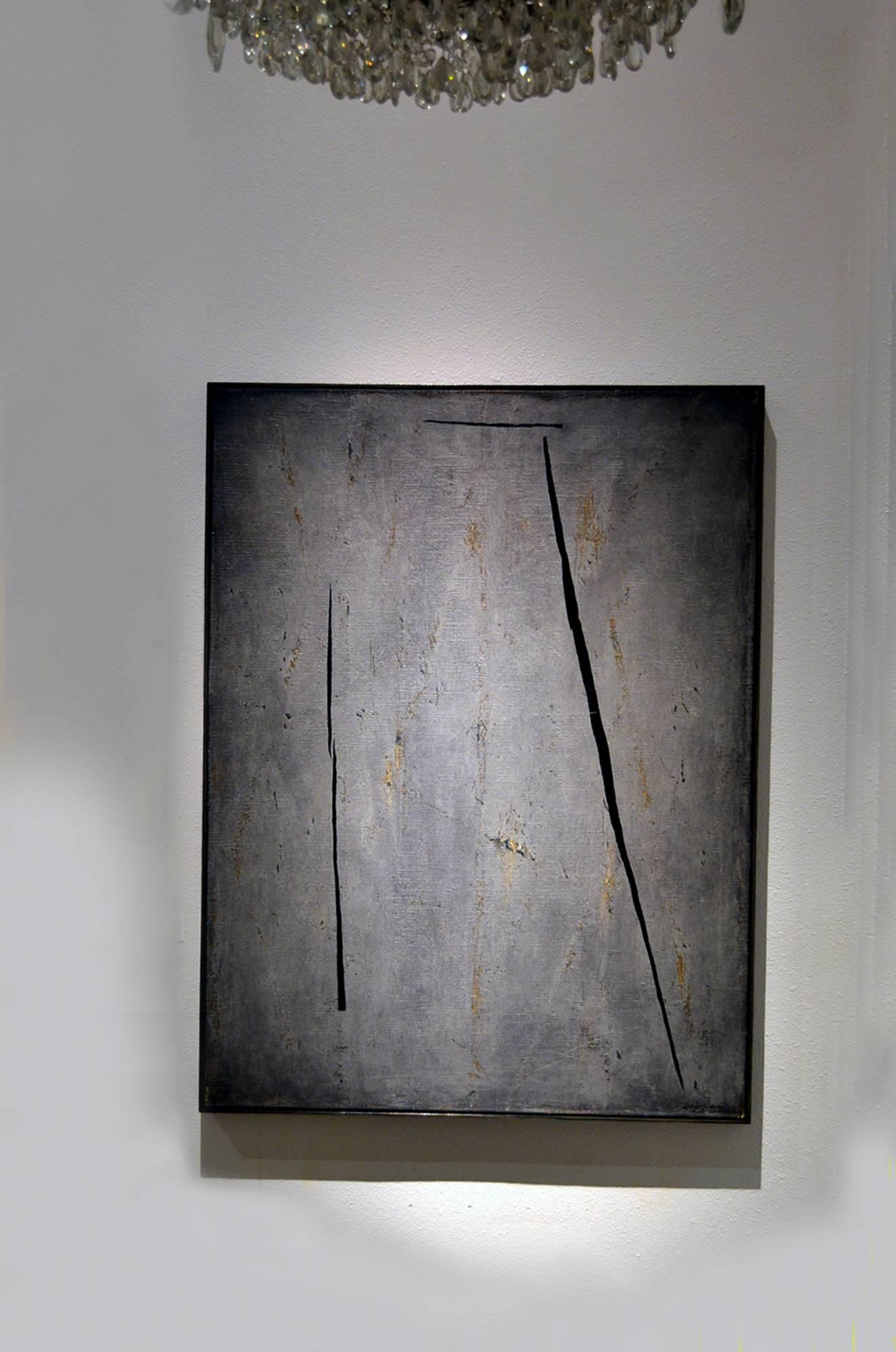 American Abstract Painting Titled Bleecker Street by Artist Brian Hagiwara For Sale