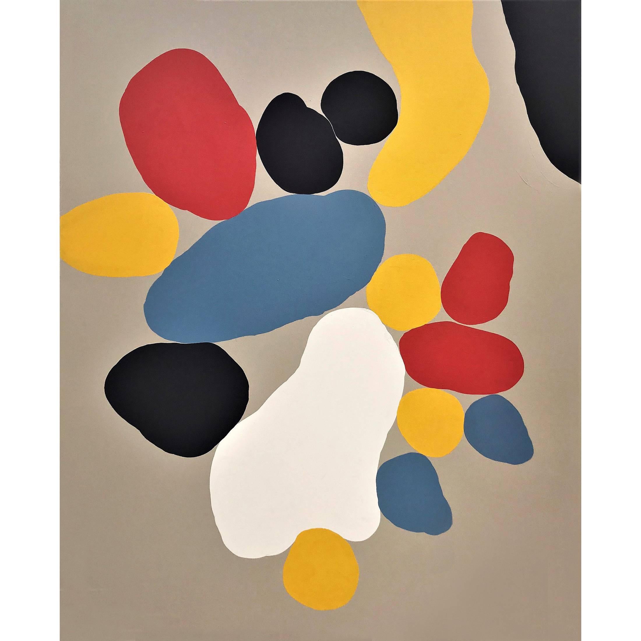 Abstract Painting Titled "Olive" by Artist John Luckett For Sale