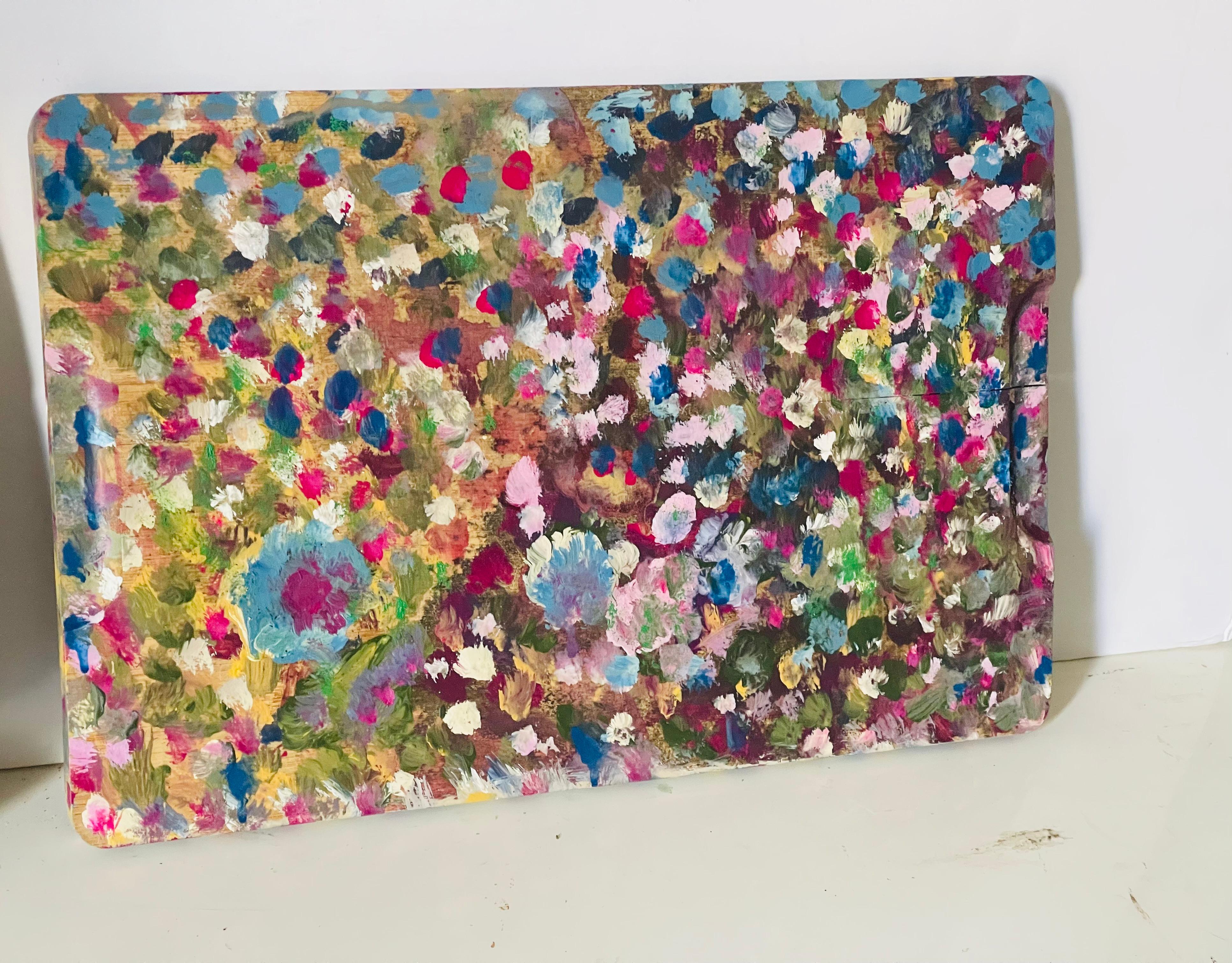 Vintage abstrakte Gemälde o. Holzplatten als Malerpalette, zwei Bretter - 27