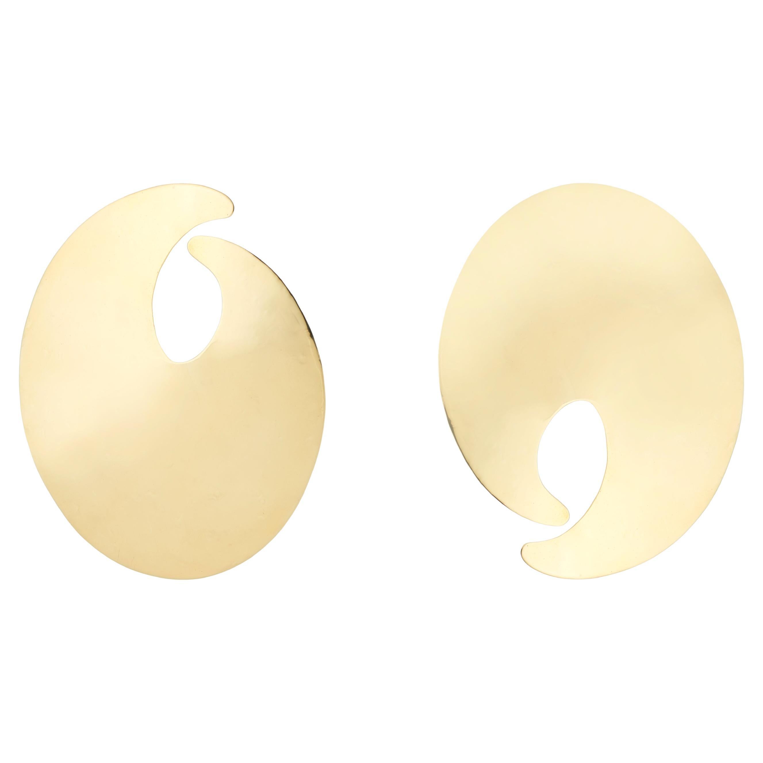 Abstract Palette Earrings in Brass