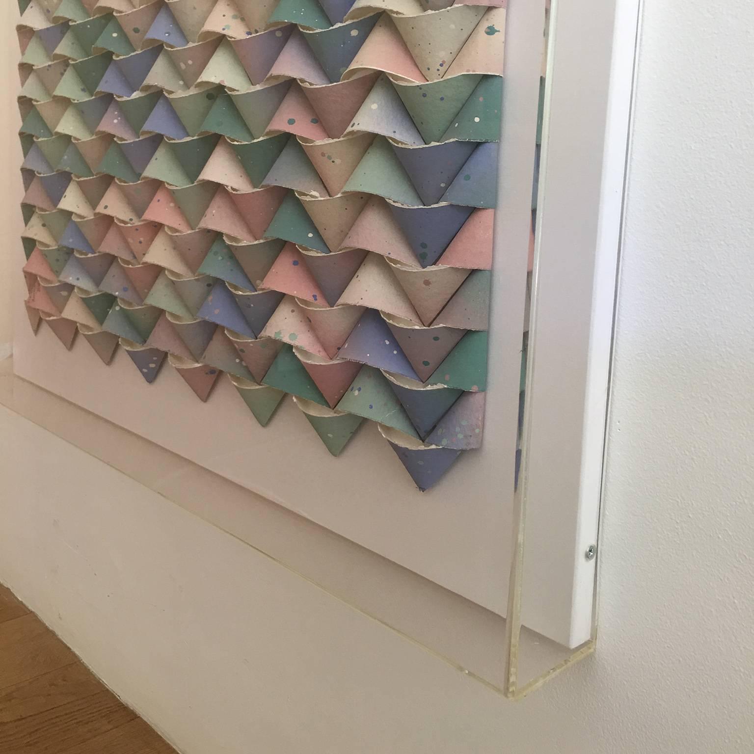 Abstract Paper Collage by Joanne Casey, Framed, 1988 In Good Condition For Sale In Brussels, BE