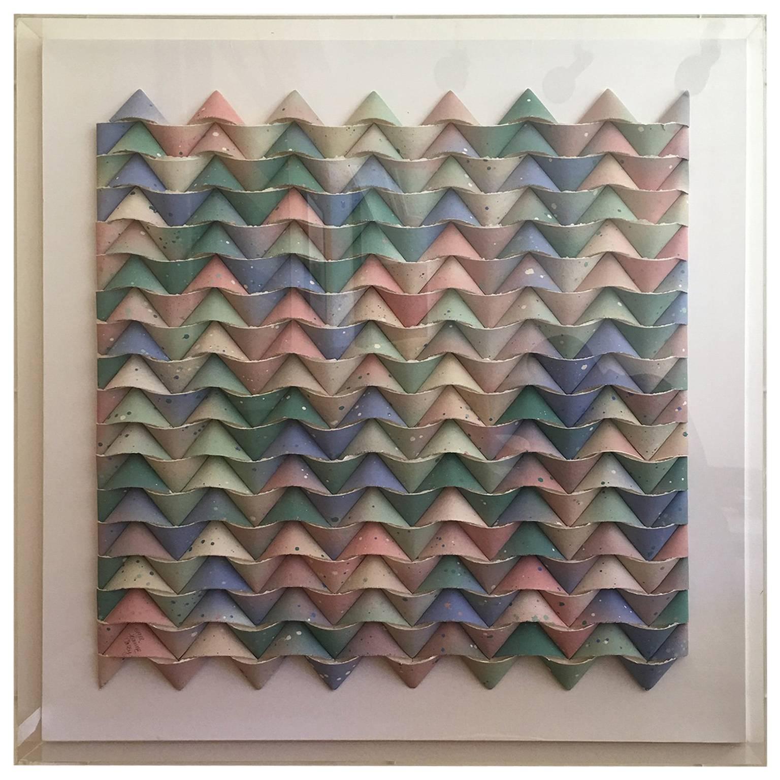 Abstract Paper Collage by Joanne Casey, Framed, 1988 For Sale