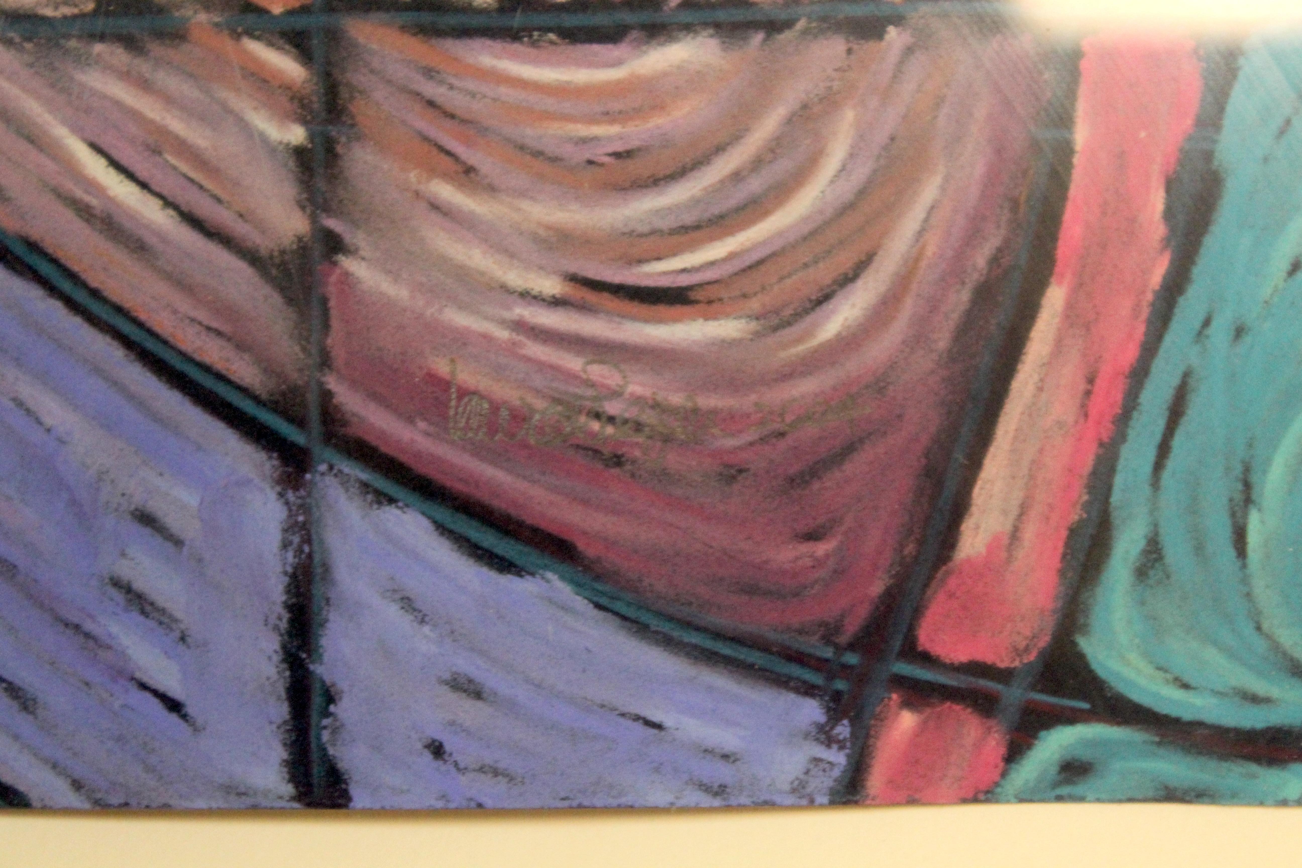 Abstrakte Pastellmalerei von Laura Pieper (1958) (amerikanisch) im Angebot