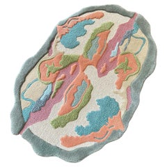 Tapis abstrait aux formes irrégulières et pastel par RAG HOME