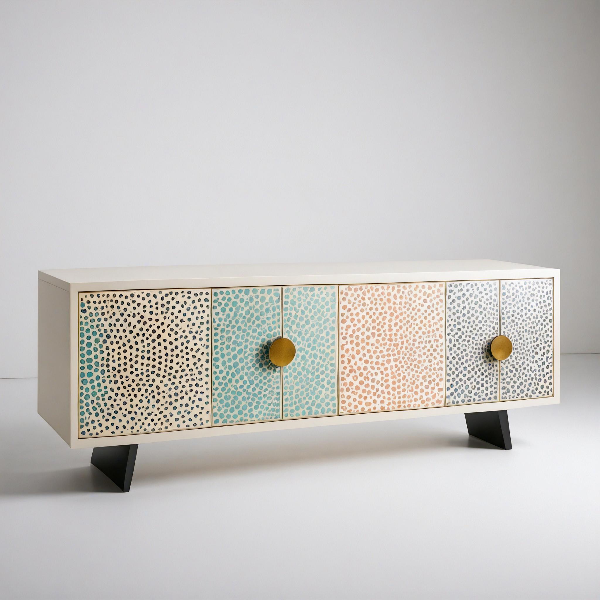 Abstract Pastel Polka Dot Media Console