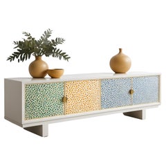 Abstract Pastel Polka Dot Media Console