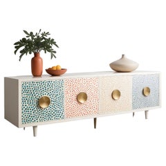 Abstract Pastel Polka Dot Media Console