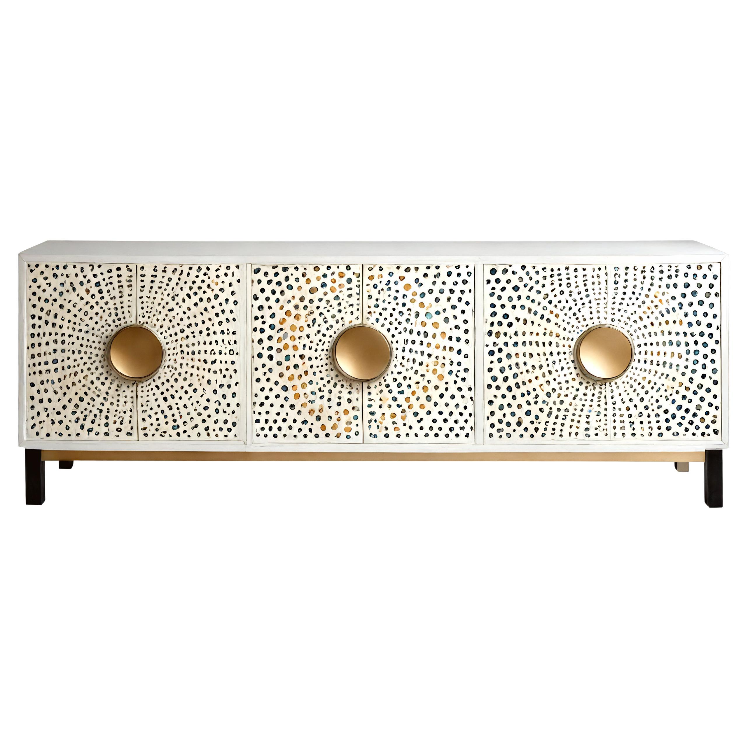 Abstract Pastel Polka Dot Media Console For Sale