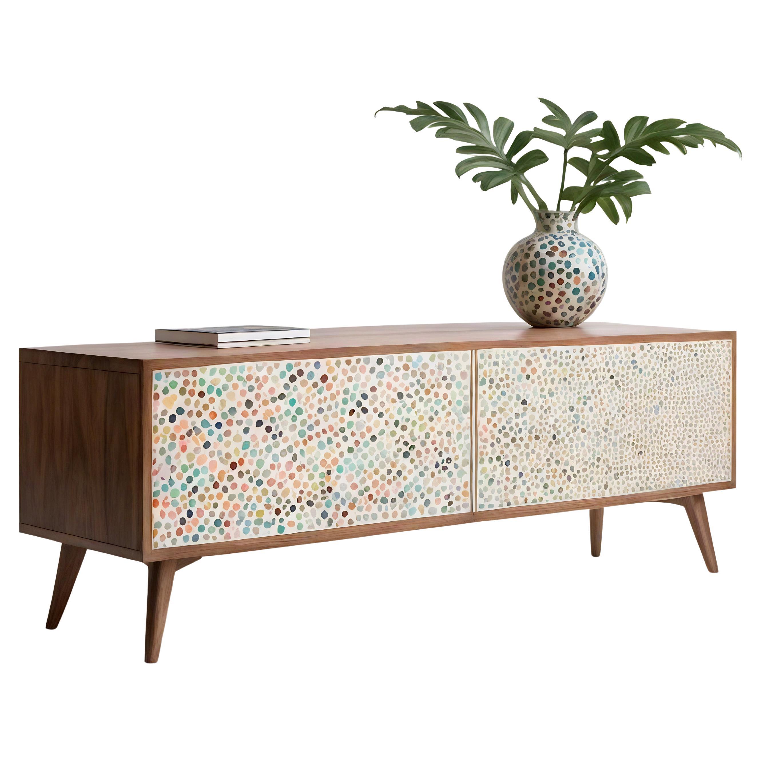 Abstract Pastel Polka Dot Media Console
