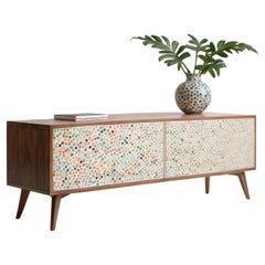 Abstract Pastel Polka Dot Media Console