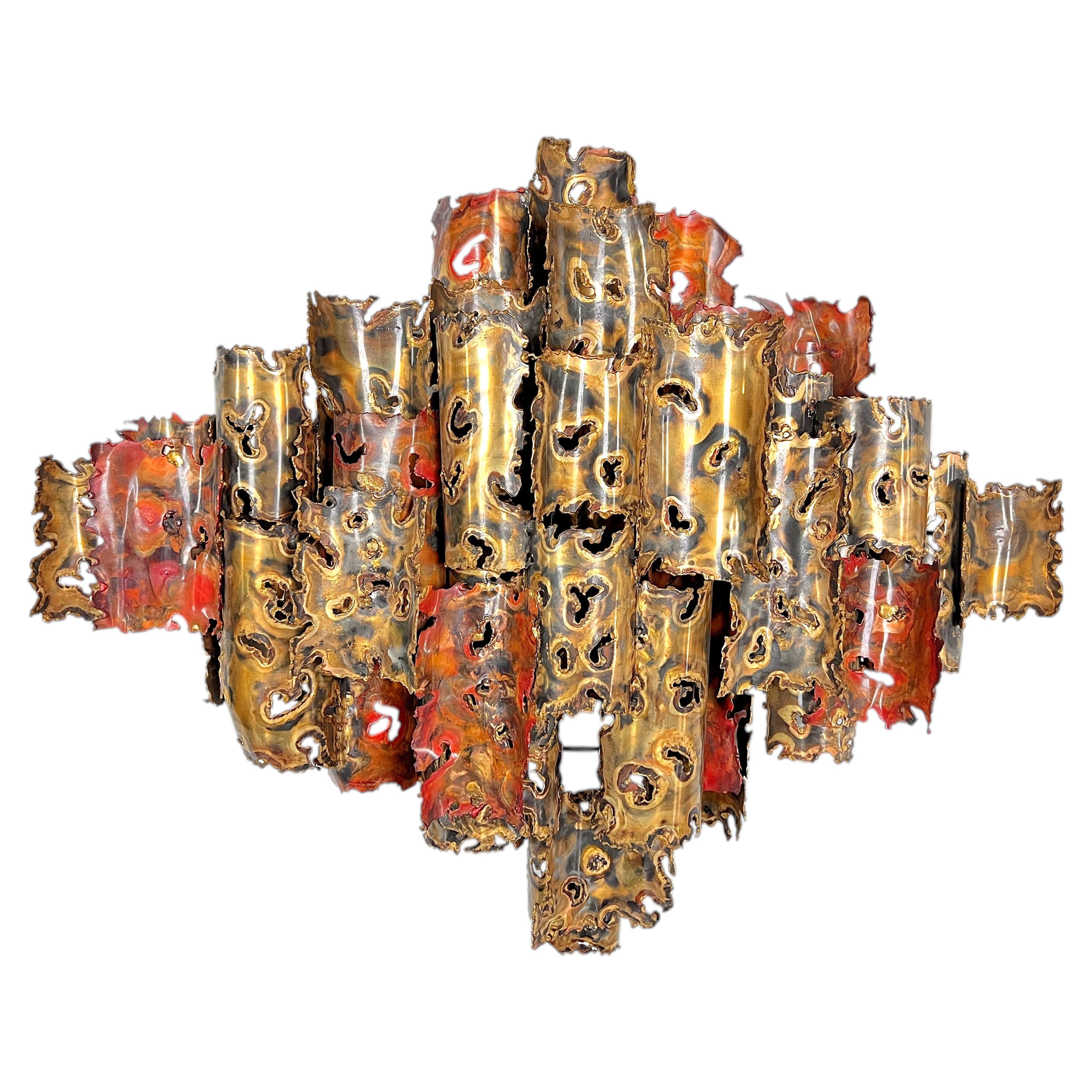 Abstract Patinated Metal Wall Sculpture by Silas Seandel For Sale