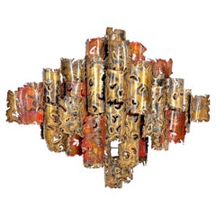 Abstract Patinated Metal Wall Sculpture by Silas Seandel