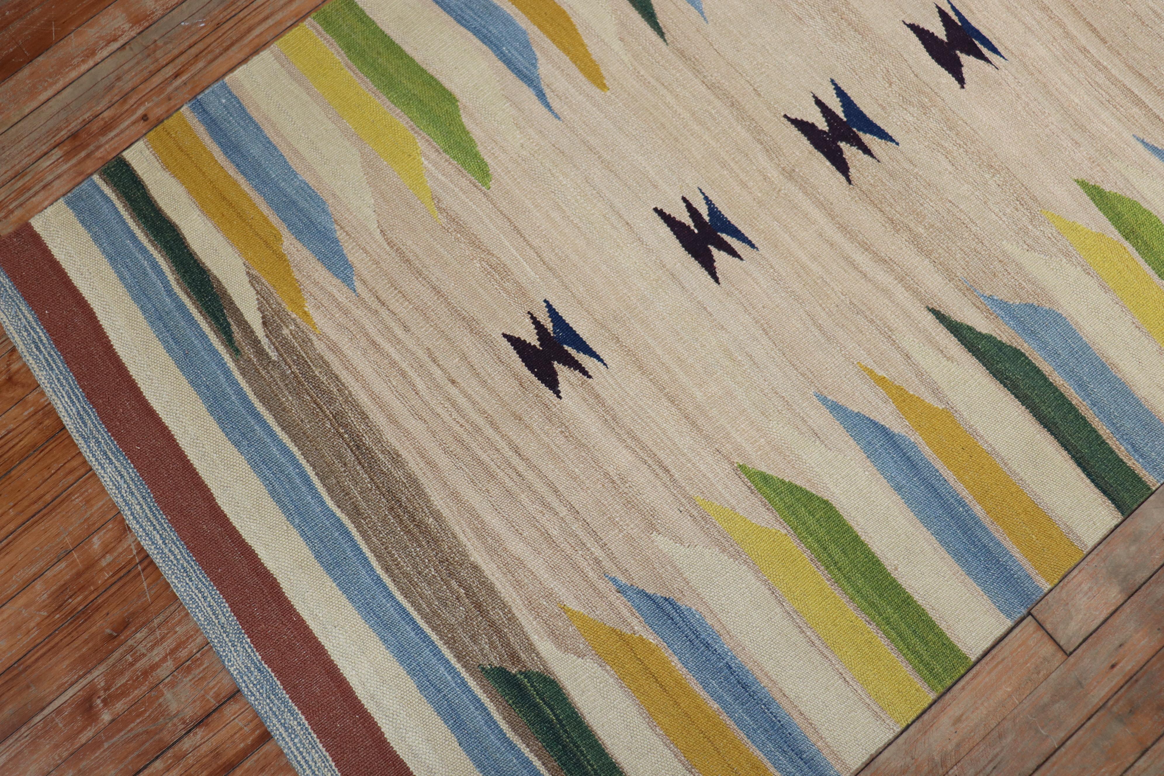 Mid-Century Modern Abstract Persian Kilim For Sale