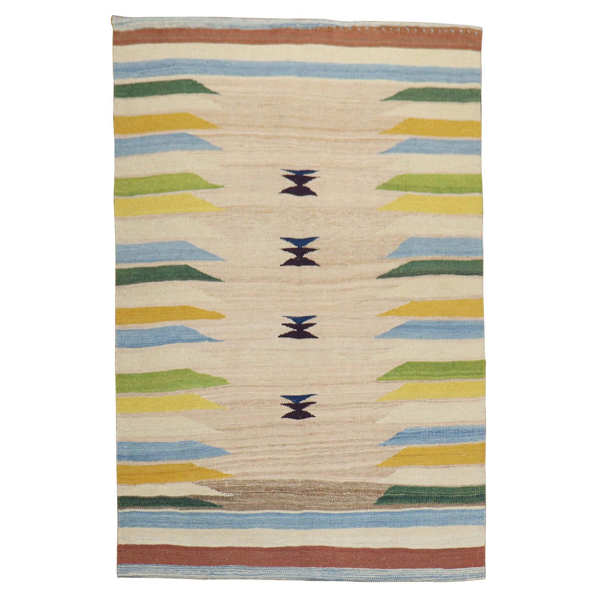 Abstract Persian Kilim For Sale