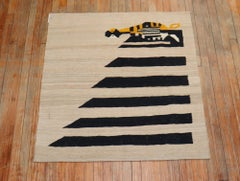 Abstract Penguin Pictorial Persian Flat-Weave
