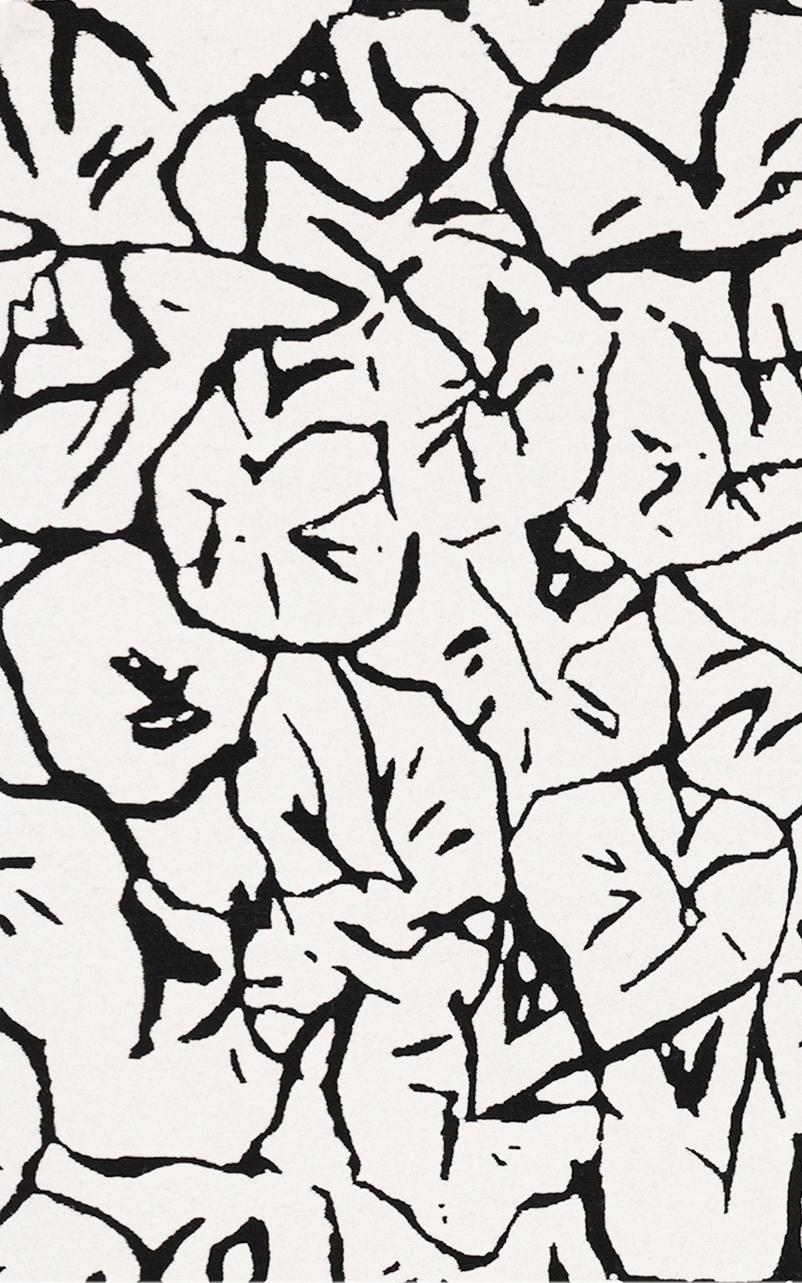 Pineapple Rug by Knots Rugs, Hand-Knotted Tibetan Wool, Black & White, Abstract In New Condition For Sale In London, GB