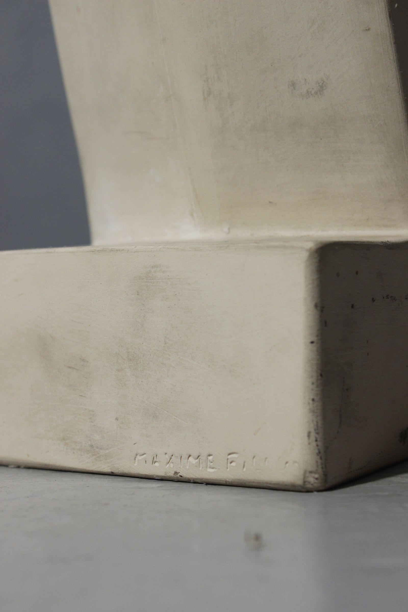 Stampato Scultura astratta in gesso di Maxime Fillon (1920-2003) Francia anni '70 in vendita