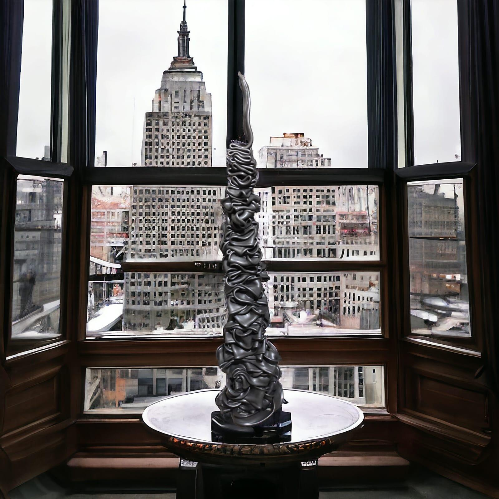Introducing the Magnificent Abstract Black Snake Totem, a unique masterpiece crafted by the renowned Justfurnituress studio. 

Born in the year 2000 in Italy, this singular piece stands out as a testament to the art of handmade craftsmanship.