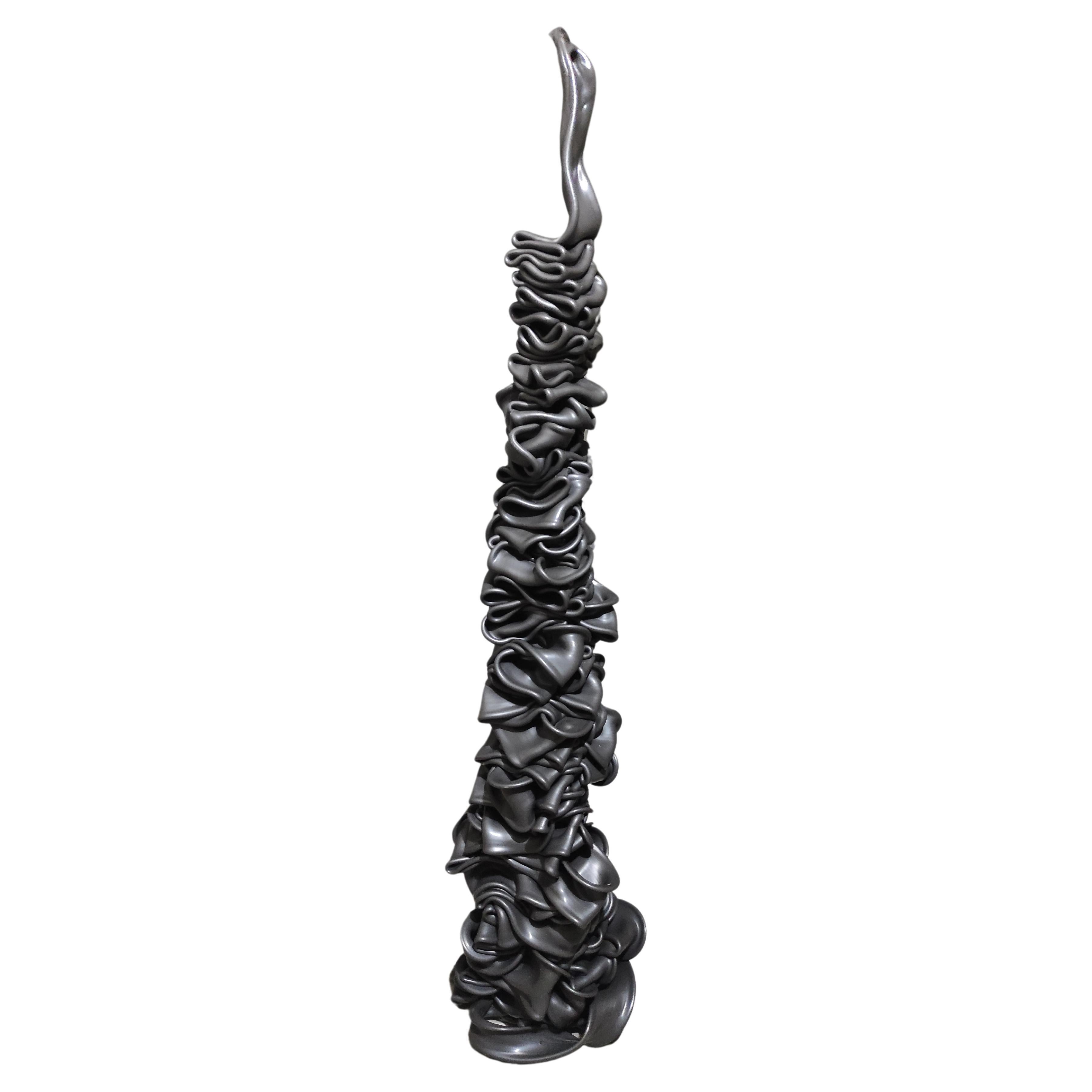 Tótem de plástico abstracto serpiente negra by Justfurnituress Disponible
