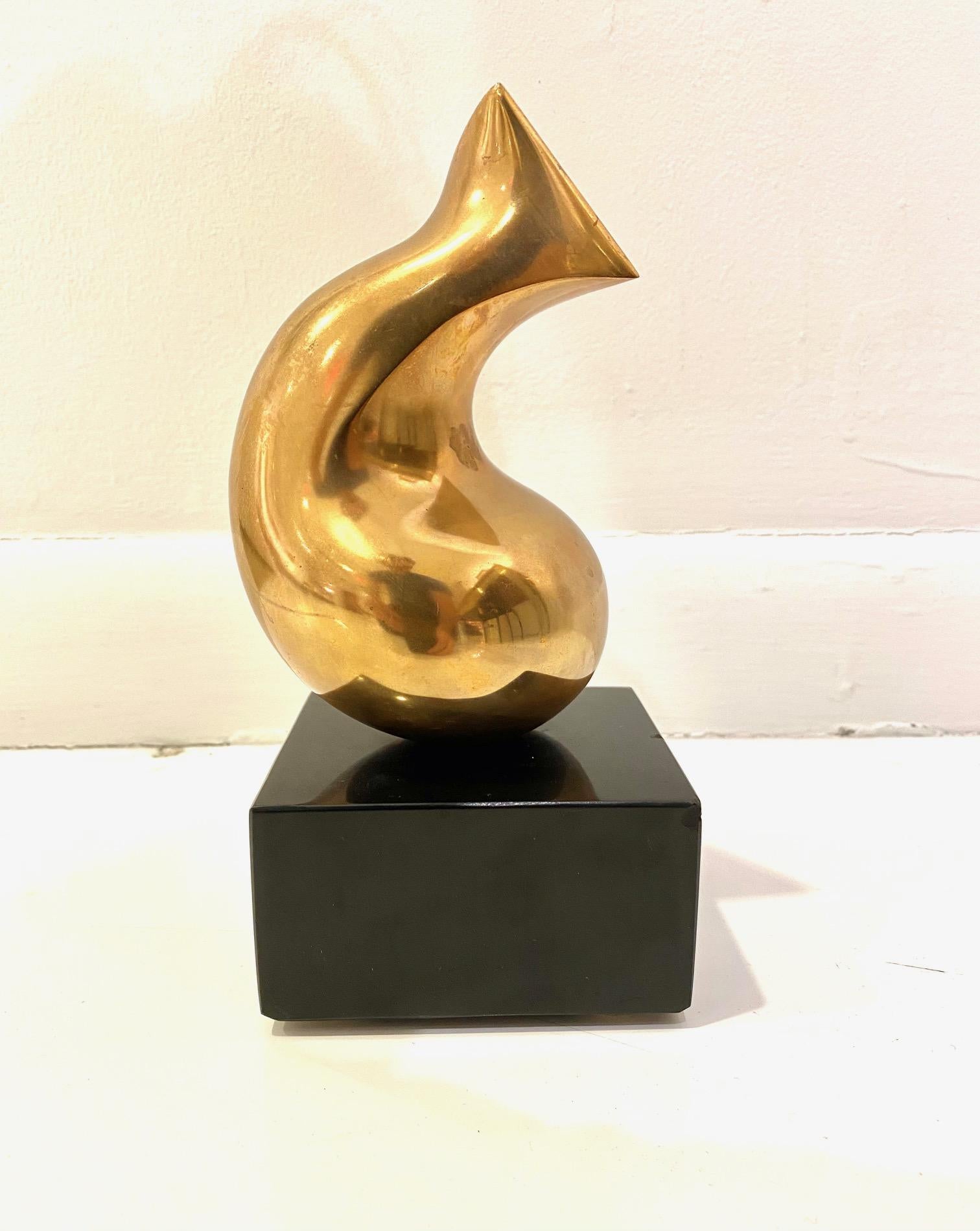 Abstract polished bronze sculpture by Antonio Grediaga Kieff For Sale 2
