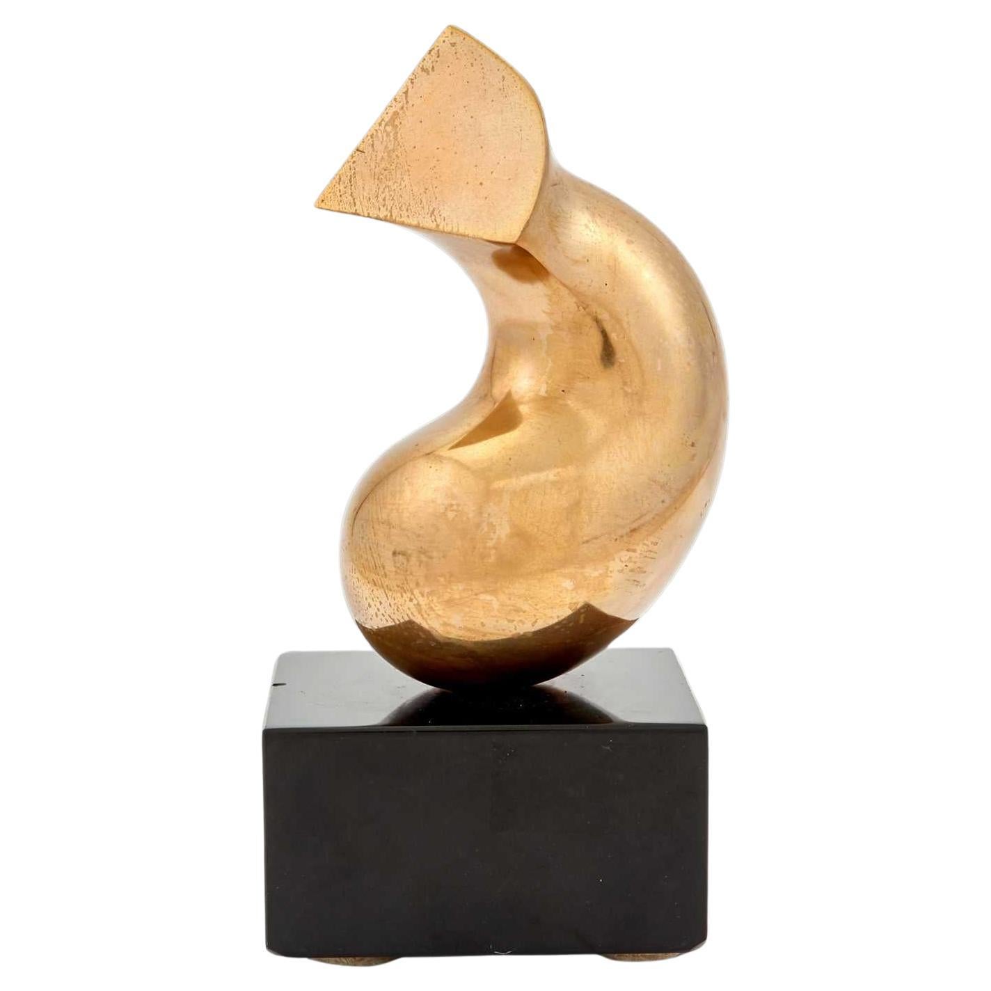 Abstract polished bronze sculpture by Antonio Grediaga Kieff For Sale