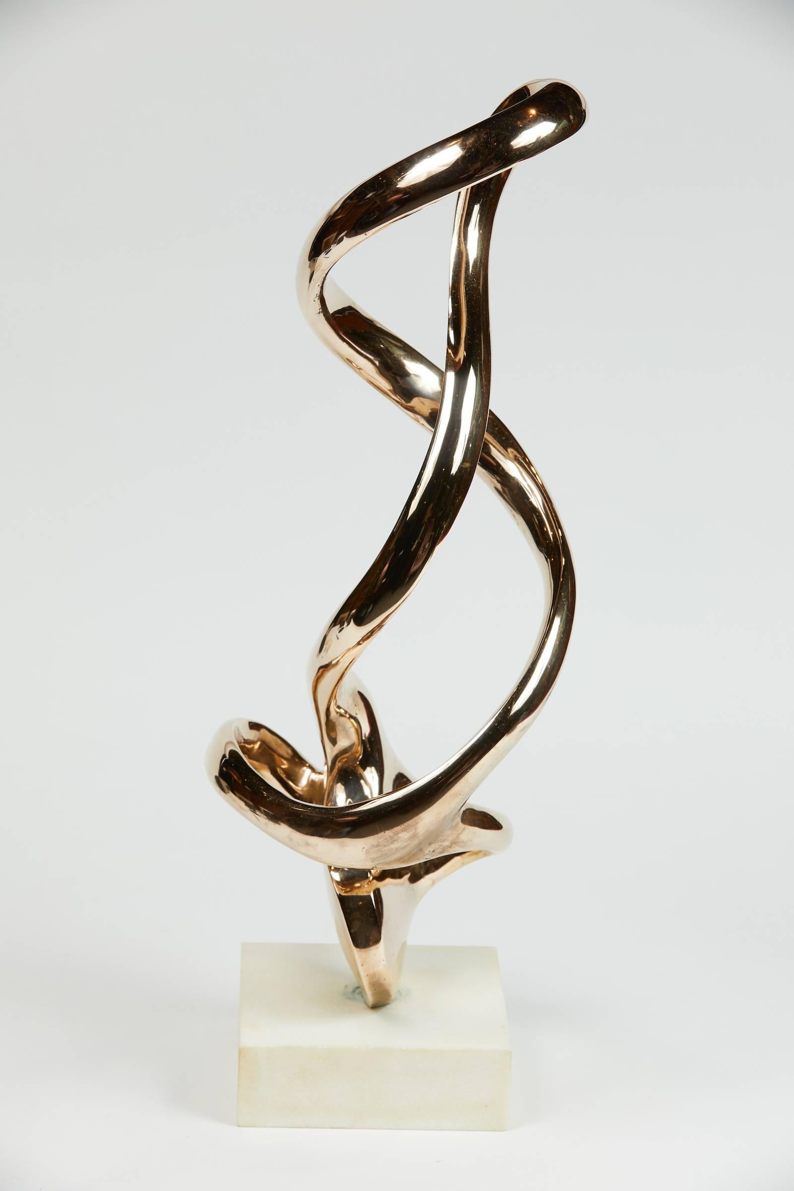 Canadian Abstract Polished Bronze Sculpture by Kieff