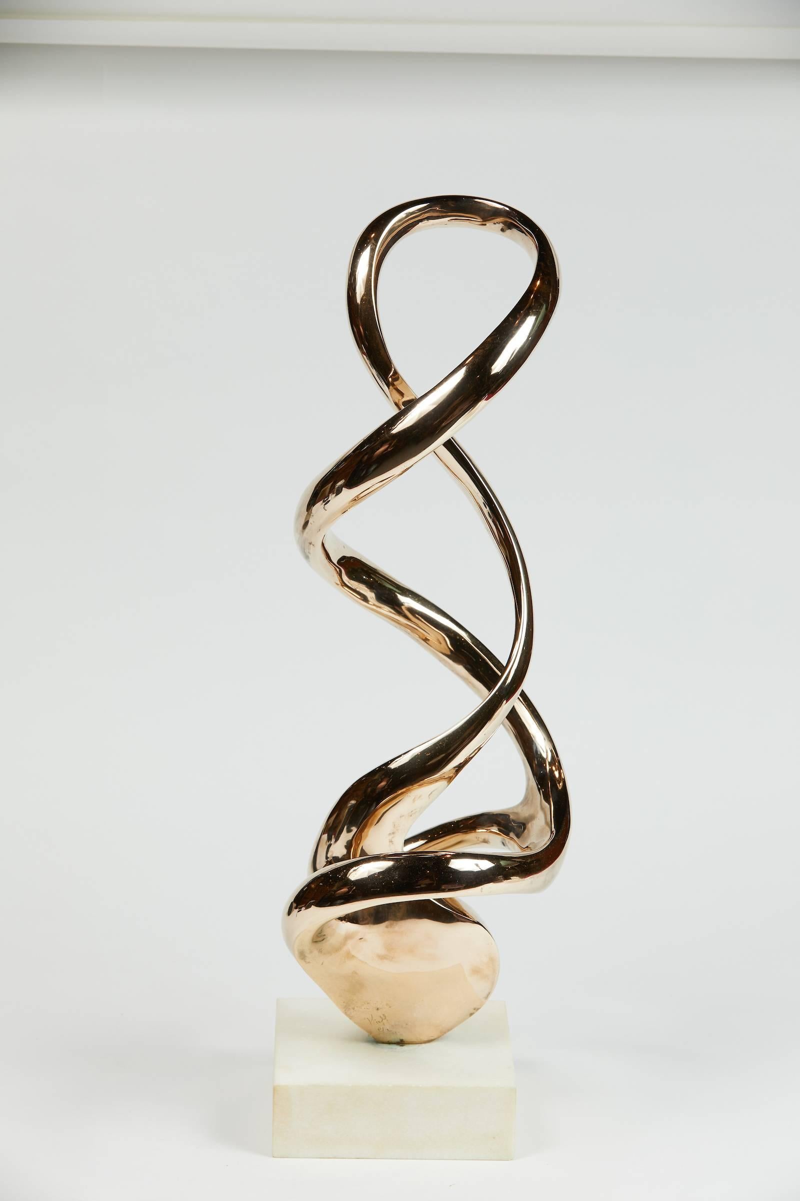 Abstract Polished Bronze Sculpture by Kieff In Excellent Condition In Montreal, QC