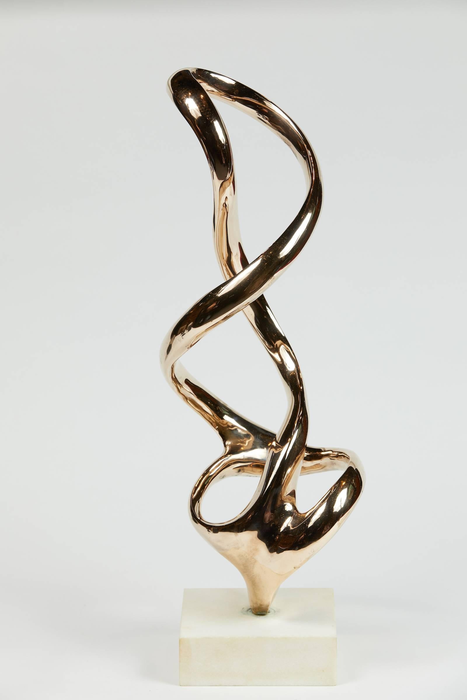 Late 20th Century Abstract Polished Bronze Sculpture by Kieff