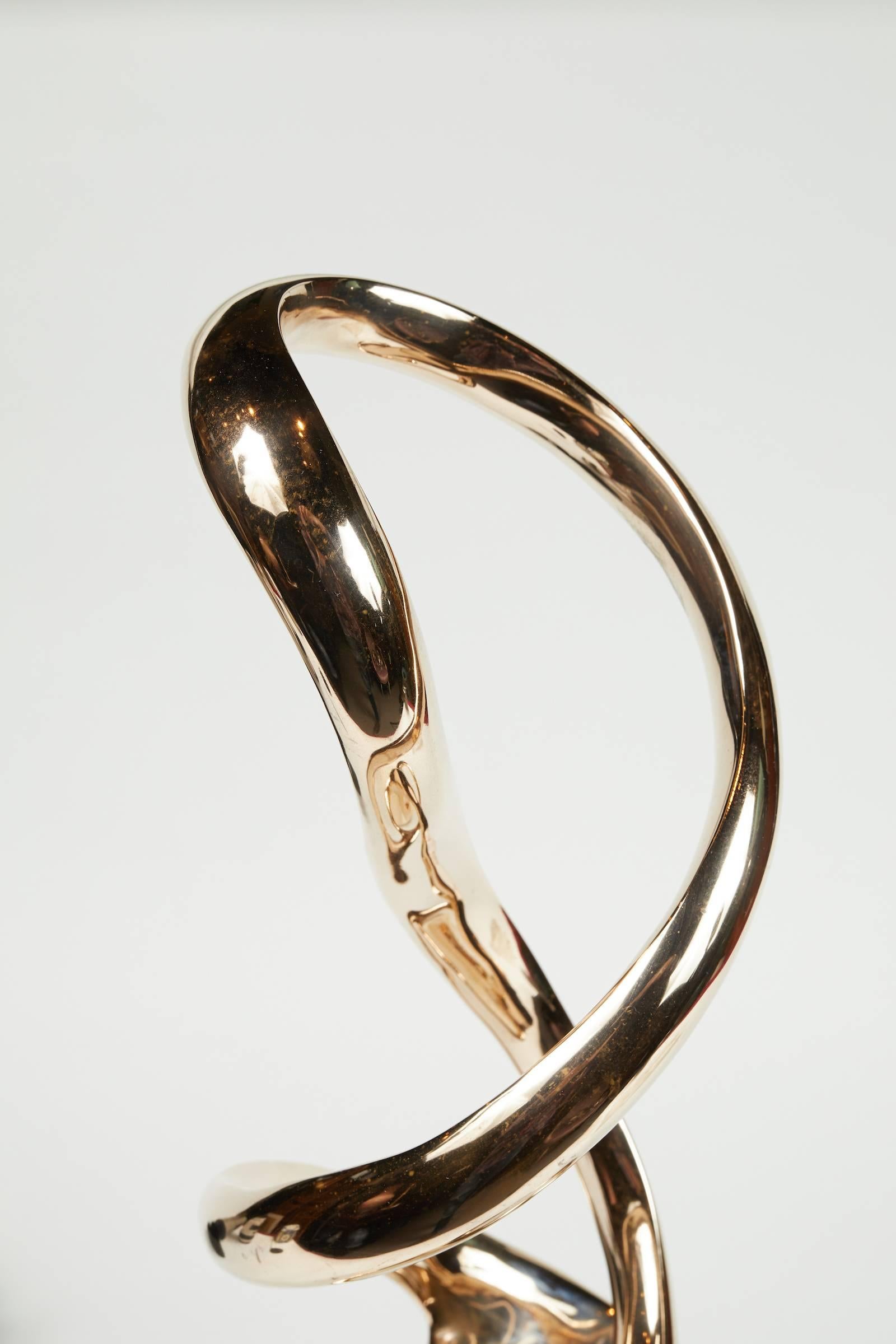 Abstract Polished Bronze Sculpture by Kieff 1