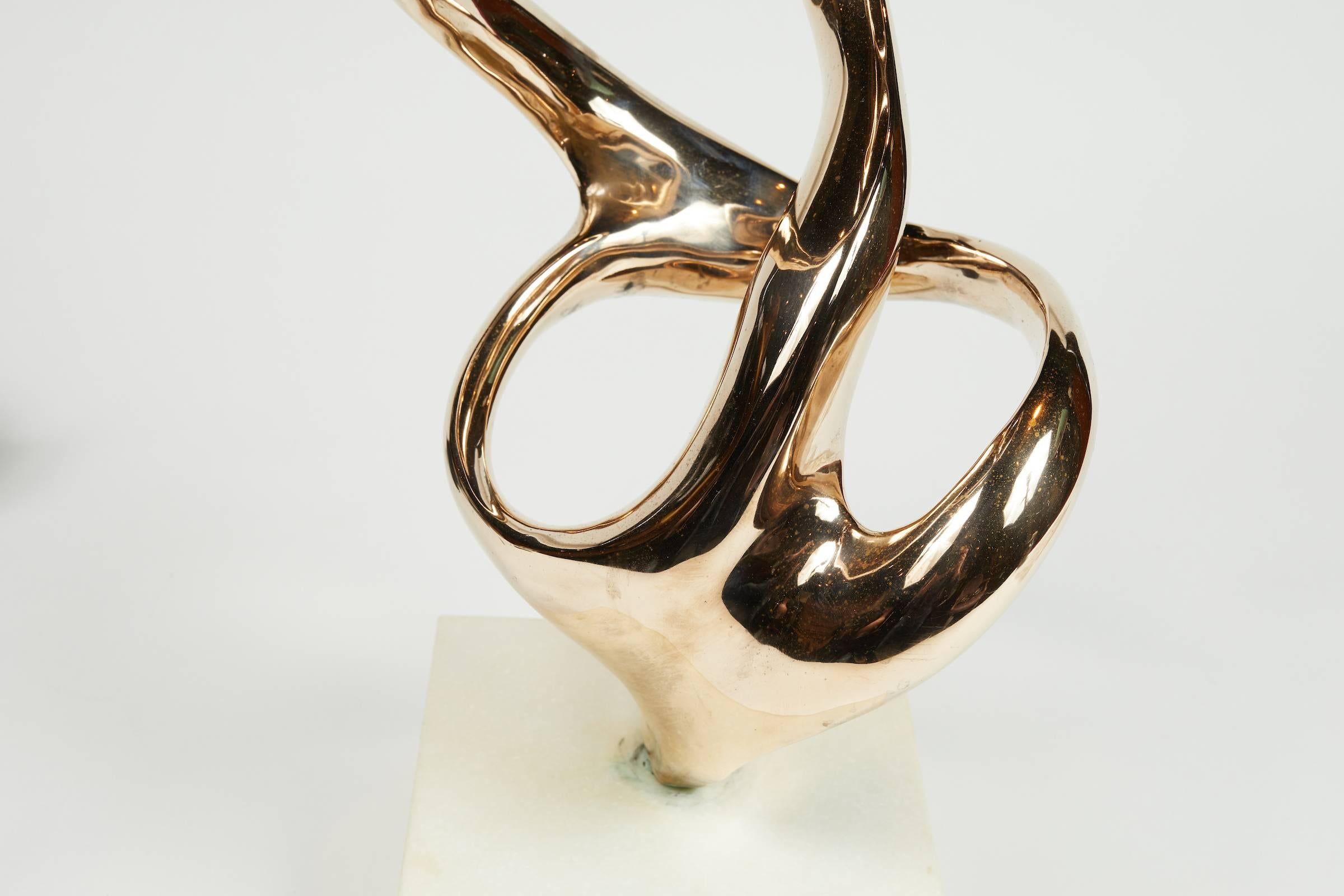 Abstract Polished Bronze Sculpture by Kieff 2