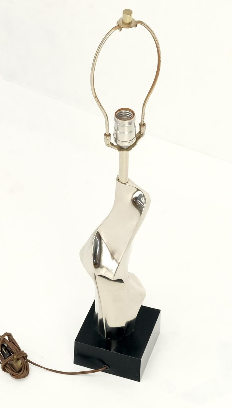 Abstract Polished Metal Chrome Table Lamp in Style of Picasso For Sale 3