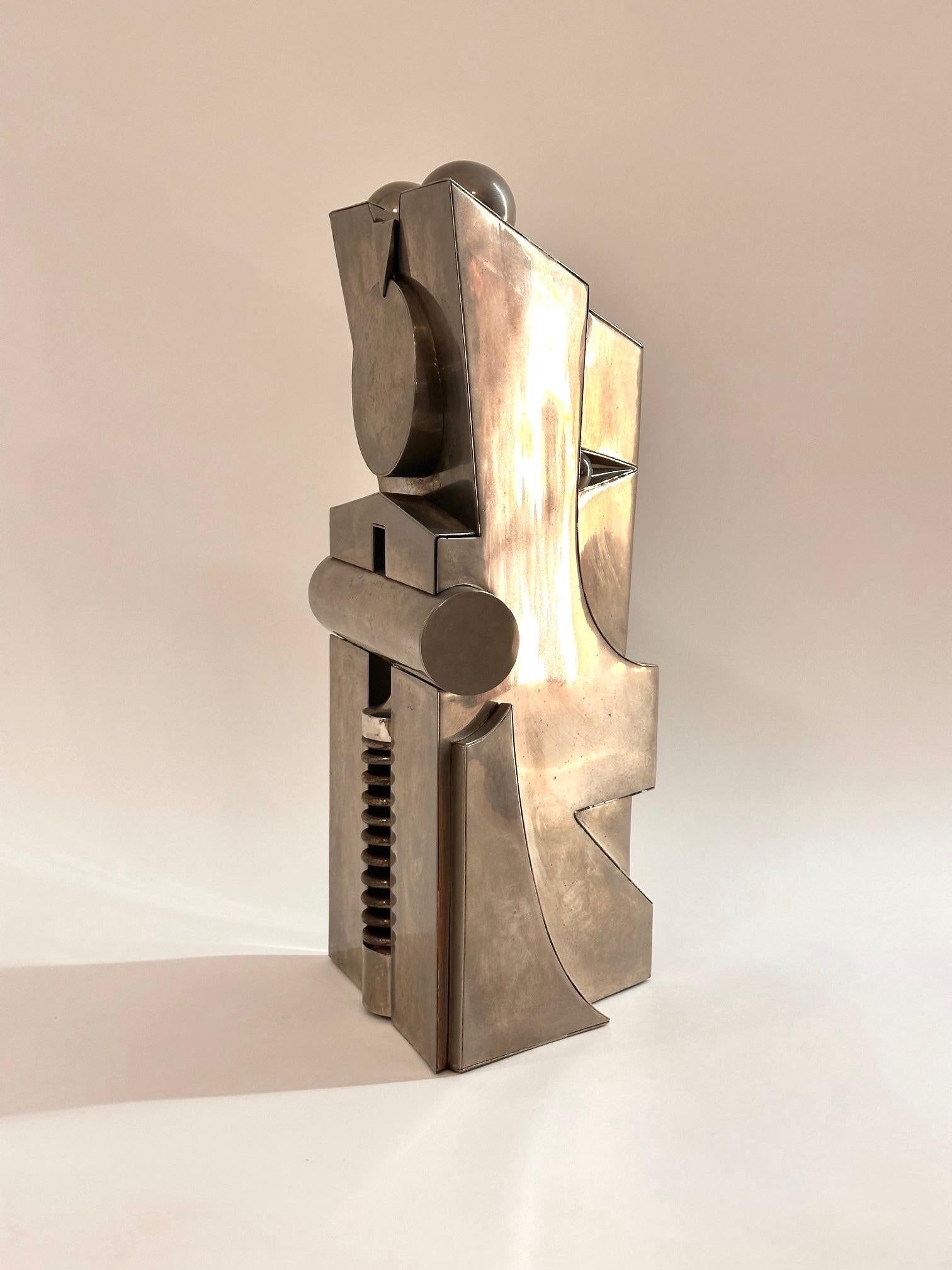 Mid-20th Century Abstract Polished Steel Sculpture 