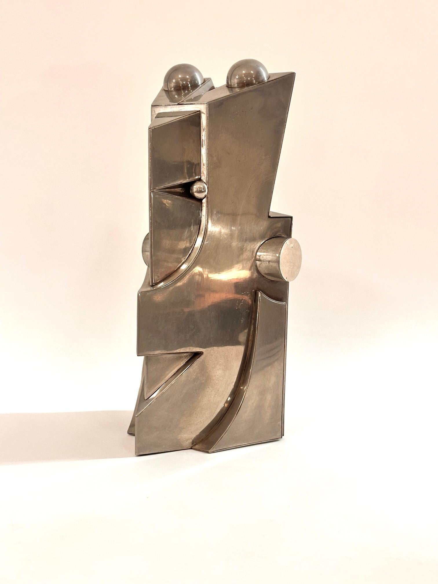 Abstract Polished Steel Sculpture 