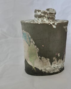 Abstract Polychrome Stoneware Vase of  Signed PH, Phill Rogers