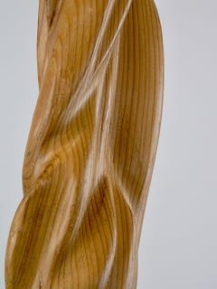 Abstract polyfaced sculpture hand carved pitch pine France 1960